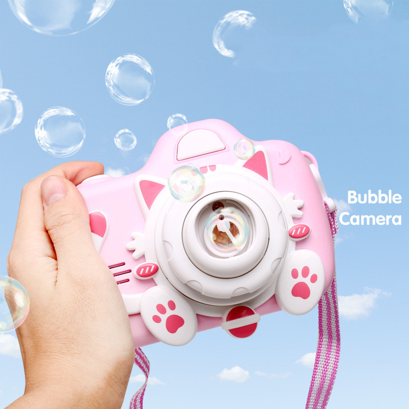 Горячая продажа животных мультфильм розовый поросенок Пластиковые Электрические Дети 360 градусов камера мыло вода выдувания машина пузырь игрушки L375