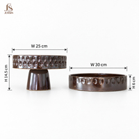 Jossin Bols à Fruits en Céramique Élégants, Plateau Décoratif en Céramique avec Texture Gaufrée pour Servir des Desserts au Chocolat et la Décoration Hôtelière