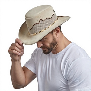 GENERSA SPORTS Chapeau de cowboy en laine marron à large bord, unisexe, décontracté, pour l'extérieur, quatre saisons, adulte, 50-52 cm - Product Image 5