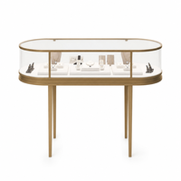 Vitrine de présentation de bijoux en or sur mesure, en verre et métal, pour les magasins de bijoux, les marques et les détaillants