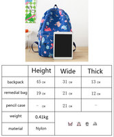 Vente en gros d'usine de sac à dos d'étudiant en nylon réglable et confortable ensemble de trois pièces de sacs d'école pour enfants avec sac à lunch