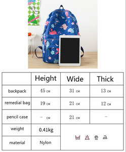 Fabbrica all'ingrosso zaino per studenti regolabile in Nylon 3 pezzi Set di borse da scuola per bambini con borsa per il pranzo Set per bambini - Product Image 2