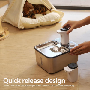 Trending 3.2L Smart Stainless Steel Water Wireless <b>Battery</b> <b>Operated</b> Motion Sensor Automatic Pet Drinking Dispenser - Product Image 4