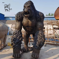 Escultura de Gorila en Movimiento de Arte Moderno, Estatua Grande de Fibra de Vidrio con Sonido