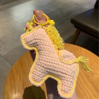 Nouveau 2026 – Breloque de sac poney crochetée à la main, pendentif cheval, poupée zèbre de dessin animé, accessoires de sac animal, porte-clés