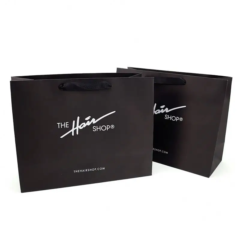 Sacchetti regalo di carta per lo Shopping Boutique di lusso con Logo stampato su misura per negozio di capelli