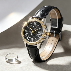 <span class=keywords><strong>Montre</strong></span> pour <span class=keywords><strong>femme</strong></span> en <span class=keywords><strong>gros</strong></span> avec cadran à motif craquelé, chiffres romains et <span class=keywords><strong>bracelet</strong></span> en <span class=keywords><strong>cuir</strong></span> grain de bambou, idéale pour les cadeaux d'entreprise et les détaillants - Product Image 1