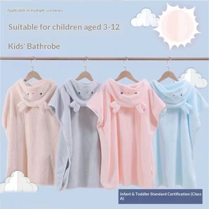 Peignoir <span class=keywords><strong>Cape</strong></span> à Capuche en Polaire Corail Épaisse, Ultra-Absorbante et à Séchage Rapide, Chaude, <span class=keywords><strong>pour</strong></span> Femme <span class=keywords><strong>Adulte</strong></span> et Enfant - Product Image 2