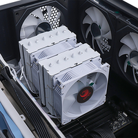 Enfriador de CPU de montaje Universal con ventiladores duales ARGB, 6 procesadores de tubos de calor, ventilador de refrigeración por aire, disipador de calor para escritorio LGA AM4 X99 115X 2066
