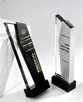 Trophée créatif en alliage d'aluminium et cristal, souvenir de récompense annuelle personnalisé