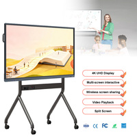 Tableau interactif numérique 4K de 65/75/86 pouces, Android/Windows, pour l'école, montage mural, tableau intelligent avec logiciel de tableau blanc intégré, EDLA
