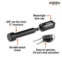 Nouvelle serrure de remorque tout-terrain M-PULL en acier au carbone, diamètre de la goupille 5/8 pouce, récepteur 2 pouces, finition noire, capacité de charge 2T pour
