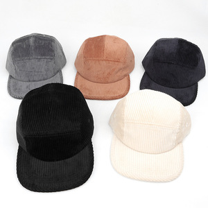 Corduroy Baseball <b>Cap</b> Cotton Plain Color <b>Flat</b> Brim Casual Hat For <b>Men</b> Women Spring Autumn 56-58cm - Product Image 2