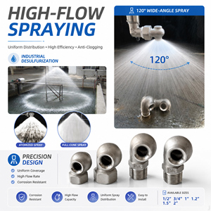 Stainless Steel <b>Spray</b> Nozzle Large Flow Hollow Cone Cleaning for Industrial Washing Dust Control Cooling - Product Image 3