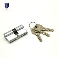Cylindre de serrure à mortaise en laiton de style européen contemporain de 70 mm avec 3 clés pour ensemble de serrures de porte en bois, PVC, aluminium, acier - Vente en gros