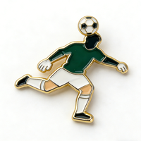 Badges en métal personnalisés avec impression de stars du football mondial, épingles en émail dur avec cartes de support