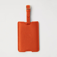 Étiquette de bagage en cuir véritable personnalisable de haute qualité, tendance, avec logo, pour identification de voyage en avion et à l'aéroport