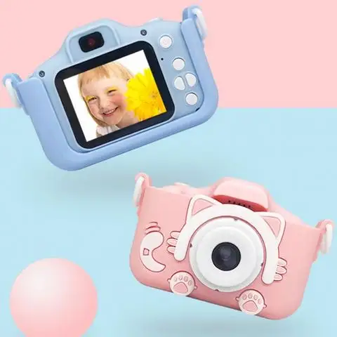 Leuke Speelgoed Kat Hond Kinderen Camera Camcorder 1080P 2 Inch Opname Digitale Camera Hd Voor Kids Selfie Peuter kind