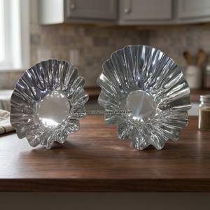 Plato para Frutas Ecológico de Aluminio Pulido y Madera para Decoraciones de Boda - Product Image 3
