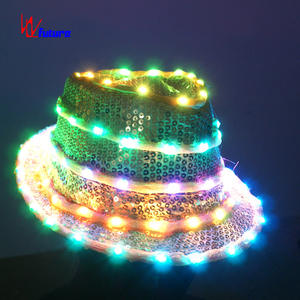 Sombrero de Baile de Jazz con Luces LED, <span class=keywords><strong>Sombreros</strong></span> Estilo <span class=keywords><strong>Michael</strong></span> <span class=keywords><strong>Jackson</strong></span> para Bailar - Product Image 5