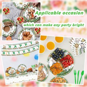 Ensemble de décoration de fête d'anniversaire sur le thème de la jungle YOUNIKE, vaisselle jetable pour enfants de 2 à 4 ans - Product Image 2
