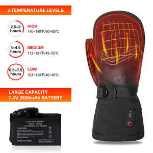 Gants de ski chauffants en cuir imperméables pour l'hiver Gants de ski rechargeables avec batterie électrique Gants chauffants - Product Image 6