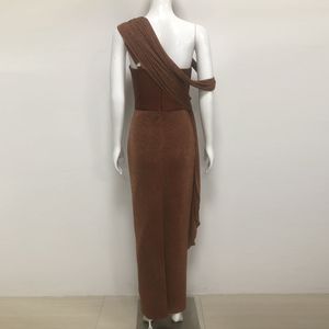 <span class=keywords><strong>Abito</strong></span> lungo vintage monospalla da <span class=keywords><strong>donna</strong></span>, elegante in <span class=keywords><strong>tulle</strong></span>, da sera, con vita asimmetrica e nappe - Product Image 5