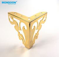 Pied de canapé décoratif moderne en forme de Y, accessoires métalliques, couleur dorée, meubles d'armoire, table basse, 1 pièce