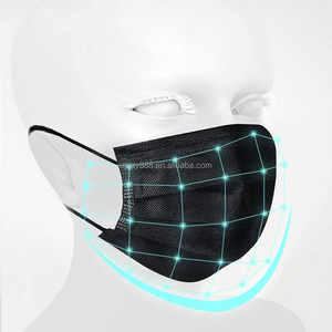 Vente directe d'usine, <span class=keywords><strong>masque</strong></span> <span class=keywords><strong>jetable</strong></span> réglable à trois couches en tissu non tissé, masques noirs et roses - Product Image 3
