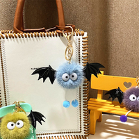 Porte-clés en peluche Kawaii jouets monstre boule de poils elfe Halloween dessin animé boule de peluche porte-clés mignon démon chauve-souris sac décorer petits cadeaux