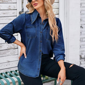 Camisas Vaqueras para Mujer, Casuales, Elegantes, Transpirables, de Verano, Bordadas, Tejidas, con Botones, Hombros Caídos, Ecológicas, Estilo Vintage - Product Image 4