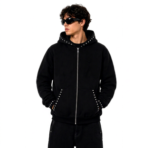 Sweat à capuche oversize pour homme, coupe classique, avec poche avant, en tissu polaire mélangé polyester/coton, anti-boulochage, respirant, style streetwear - Product Image 1