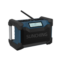 Radio de chantier robuste professionnelle 2*18W IP65 BT sans fil avec horloge, chargeur de téléphone, radio DAB FM, haut-parleur extérieur