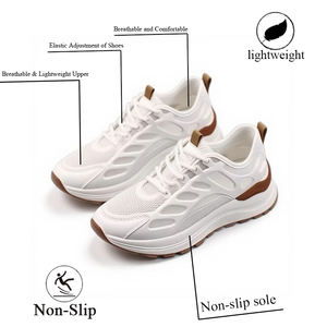 OEM & ODM Baskets blanches en maille respirante pour femmes, chaussures de sport décontractées, polyvalentes, à semelle souple, antidérapantes et absorbant les chocs - Product Image 2