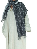 Abaya élégante en lin beige avec ensemble hijab imprimé noir, abaya noire décontractée ample pour femmes, robe musulmane pour femmes