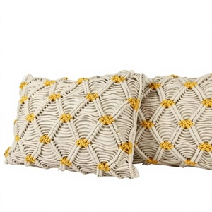 Modern Handmade Macrame Pillow Cover Unique Design Under Best Quality of Product with Wholesales <b>Price</b> with Customized By ITHL - Product Image 1
