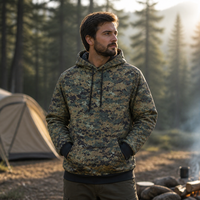 Sweat à capuche matelassé thermique en nylon imperméable léger et isolé MITO pour le camping en plein air, la randonnée et l'hiver, noir