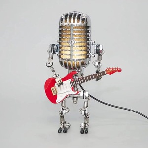 Lampe robot de guitare de microphone <span class=keywords><strong>en</strong></span> métal à l'ancienne transfrontalière avec lumière décoration de la maison ornements de décoration de barre - Product Image 5