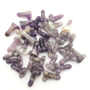 Mini cristales de piedras preciosas naturales coloridos de 1 pulgada, consolador de amatista curvo, grabado en forma de pene tallado a mano, curación para compradores - Product Image 2