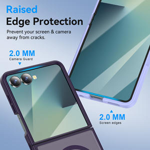 Coque de téléphone adaptée au Samsung Z Flip 7, toucher doux, magnétique, pliable, protection intégrale, antichoc - Product Image 3