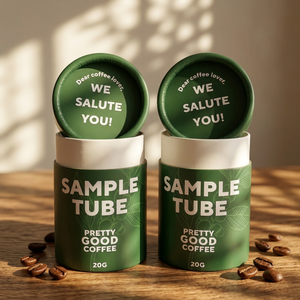 Tube en papier kraft écologique fait main, personnalisable en quatre couleurs, pour produits secs, tels que le chocolat et les herbes, avec revêtement anti-adhésif. - Product Image 1