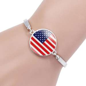 Модный браслет-цепочка из цинкового сплава с кристаллами и цифровой печатью, с изображением флага Гаити, из нержавеющей стали, рекламный, производство Китай - Product Image 5