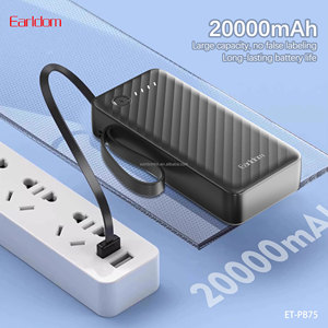 Batterie externe Earldom avec câbles de charge USB-C et iOS intégrés, affichage numérique LED pour iPhone 14 13 12 11, Samsung Galaxy - Product Image 4