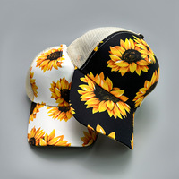 Casquette Trucker Unisexe à Imprimé Tournesol, Léopard et Vache, Style Western Bohème, en Maille, Snapback, Réglable, pour Streetwear, Extérieur, Pêche et Mode