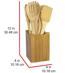 Ustensile de cuisine design chaud avec support Cuillère de cuisine Ensemble d'ustensiles en bambou de 7 pièces - Product Image 6
