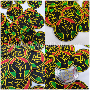 Diseño personalizado de fábrica Black Lives Matter <span class=keywords><strong>Fist</strong></span> Parche bordado personalizado para planchar para ropa Chaleco con capucha - Product Image 6