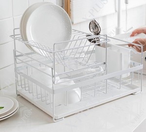 Kitchen Over Sink Stand Storage Rack Holder Drainer Dish Drying Rack Stainless Steel Fashion Space Metal Customized Logo Time