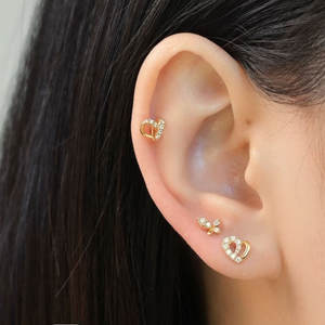 Pendientes de Oro Sólido de 14K con Diseño de Corazón y Diamante Natural, Joyería Fina para Uso Diario, Ideales para Chicas - Product Image 6