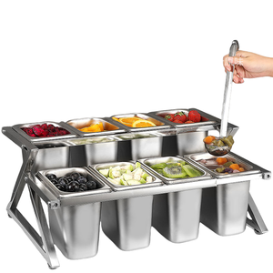 Kim Loại Nhà Hàng nhà bếp Cung cấp trái cây <span class=keywords><strong>salad</strong></span> chuẩn bị trạm bao gồm gia vị hộp gia vị drinkware phụ kiện - Product Image 6