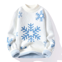 Custom Jacquard HI weiß gestrickter Pullover Roll kragen pullover Nylon/Baumwolle Winter einfache Herren pullover